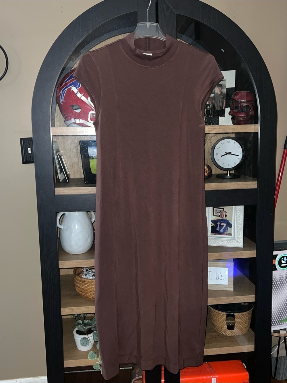 Varley Brown Short-Sleeve Midi Dress EUC L